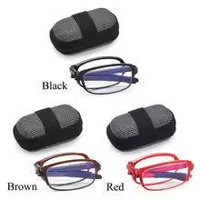TR90 Folding Reading Glasses with Zipper Case Unisex Portable Lightweight Presbyopic Eyeglasses Readers Eyewear +1.0x ~ 4.0x