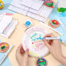 Languo Acrylic Markers Set Can Be Stacking Color Intelligent Control Ink Color Pens Art Supplies Stationery Student Brush Set