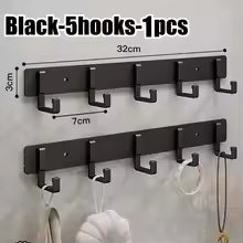 Household Wall Coat Rack Black Hooks For Hangging Clothes Towel Hanger Bathroom Robe Hook Heavy Duty Kitchen Accessories