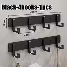 Household Wall Coat Rack Black Hooks For Hangging Clothes Towel Hanger Bathroom Robe Hook Heavy Duty Kitchen Accessories